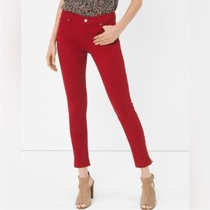 EUC White House Black Market Womens Size 2
Slim Crop Ladies Stretch Red Jeans